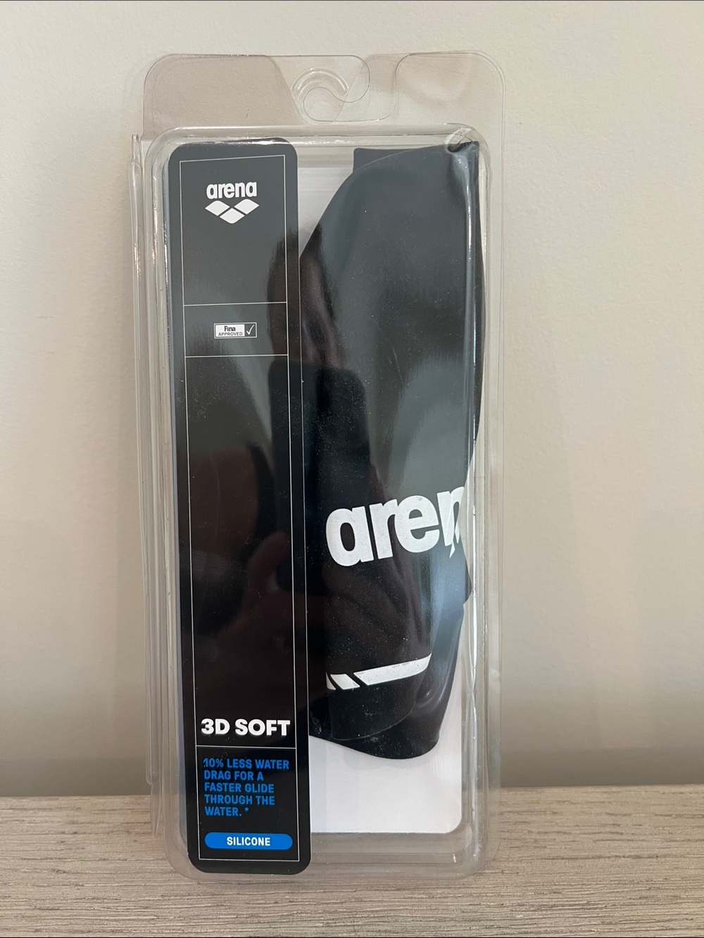 New Arena  3D soft silicone swim cap black